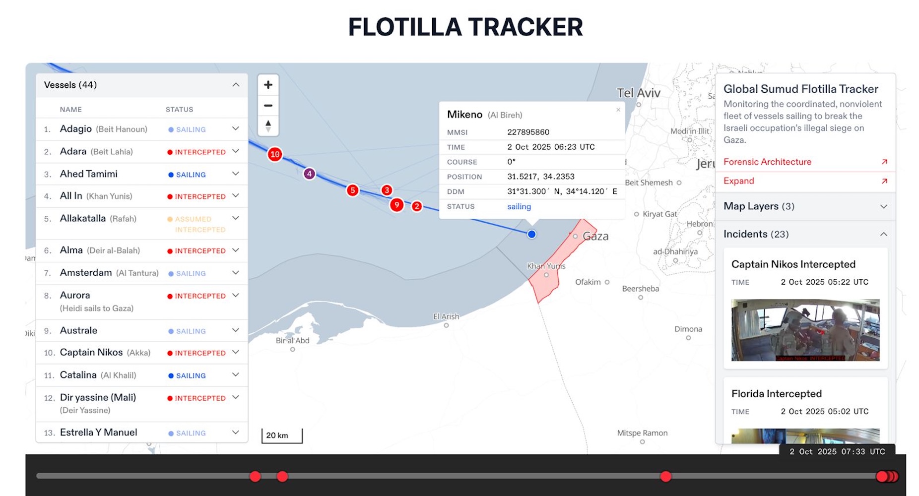 GSF: proseguono le operazioni, ora in viaggio verso Ashdod